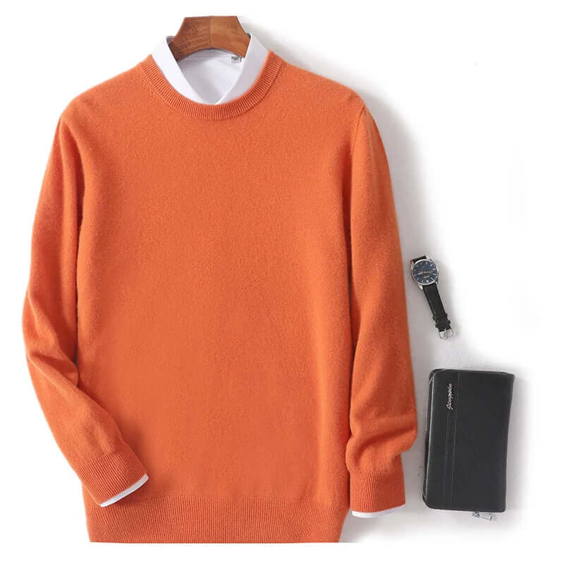 Men's Soft Knit Crew Neck Sweater - Elena Harper