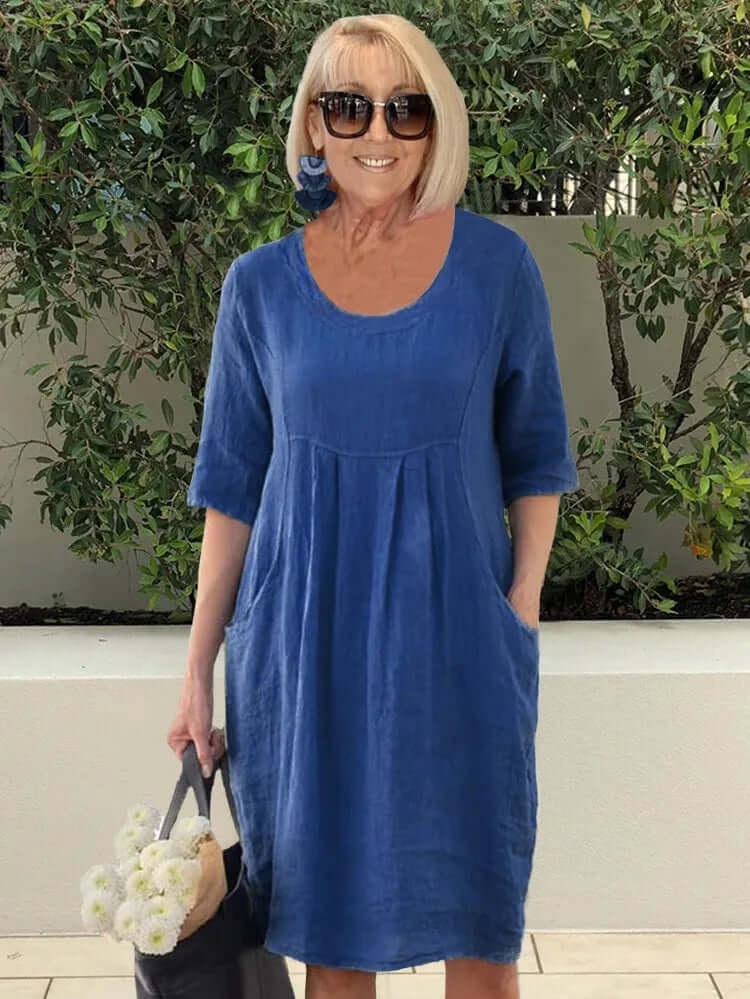 Women's Long Sleeve Summer Dress, view 4 - Elena Harper