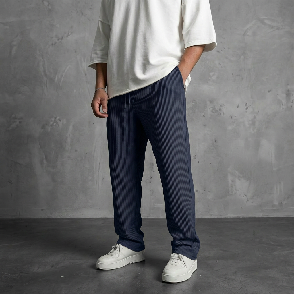 Marion Casual Loose Cord Pants with Drawstring, view 4 - Elena Harper