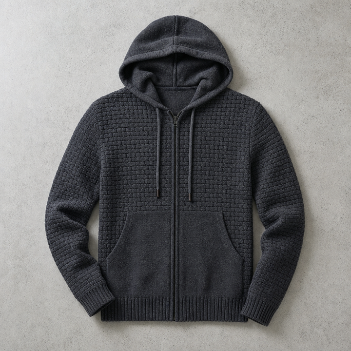 Sestriere Full-Zip Waffle-Knit Hoodie