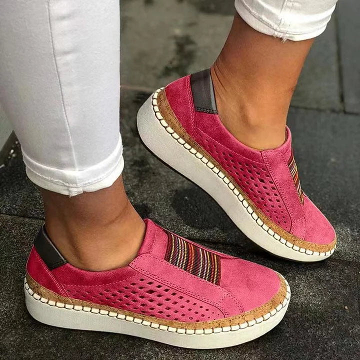 Carmina Cozy Sneakers in Denim, view 3 - Elena Harper