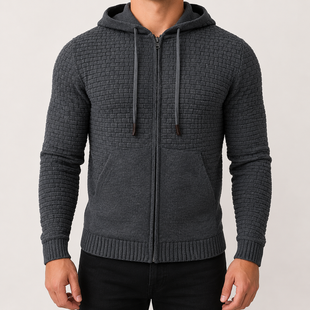 Sestriere Full-Zip Waffle-Knit Hoodie