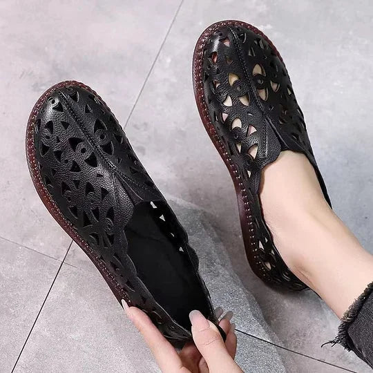 Cyra Retro Shoes with Cut-Out Patterns, view 6 - Elena Harper