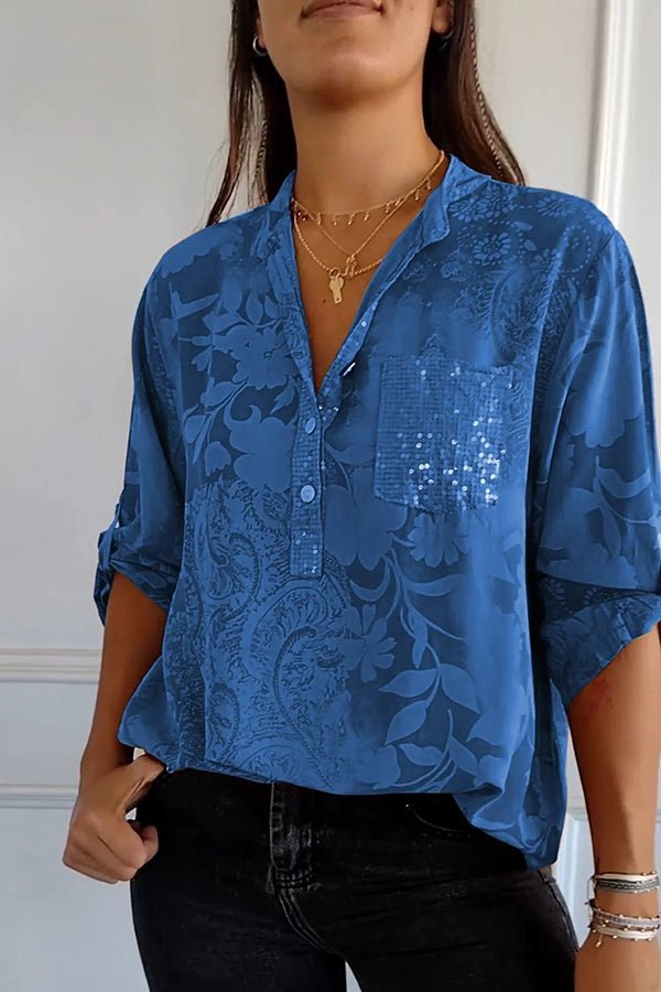 Pauline Elegant Sequin Top, view 5 - Elena Harper
