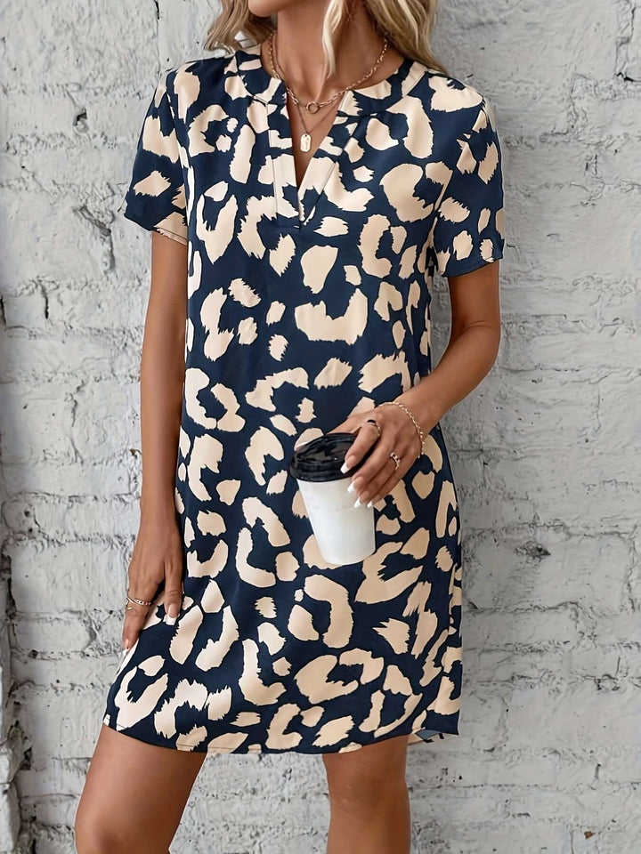 Leopard Print V-Neck Dress - Elena Harper