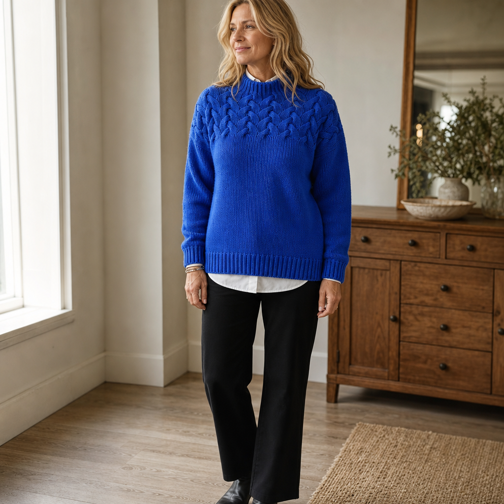 Elina | Elegant and Warm Cable Knit Sweater