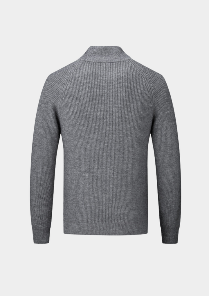 Emma & Rose merino wool zip-up cardigan — premium winter knitwear