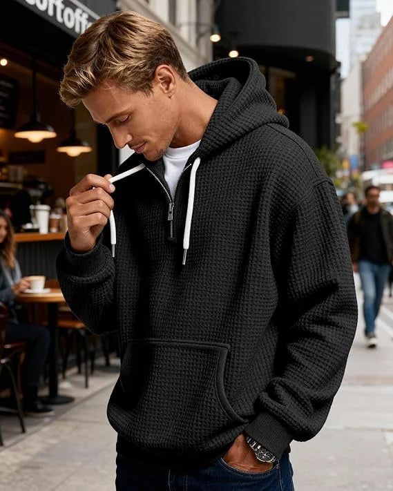 LAURENT MONACO | TEXTURED WAFFLE HOODIE FOR MEN