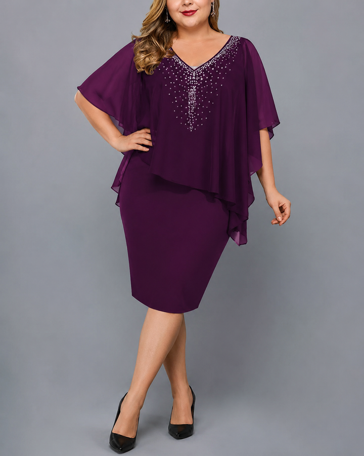 Joëlle™ | Belly-covering V-neck Midi Dress