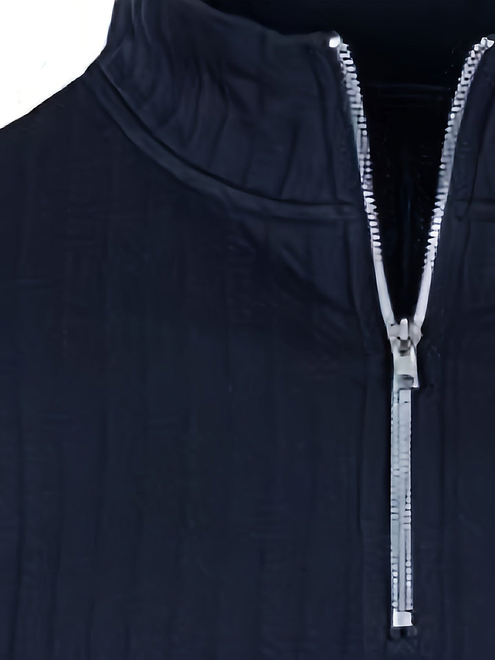 Thatcher Ribbed Quarter-Zip Sweater, view 5 - Elena Harper