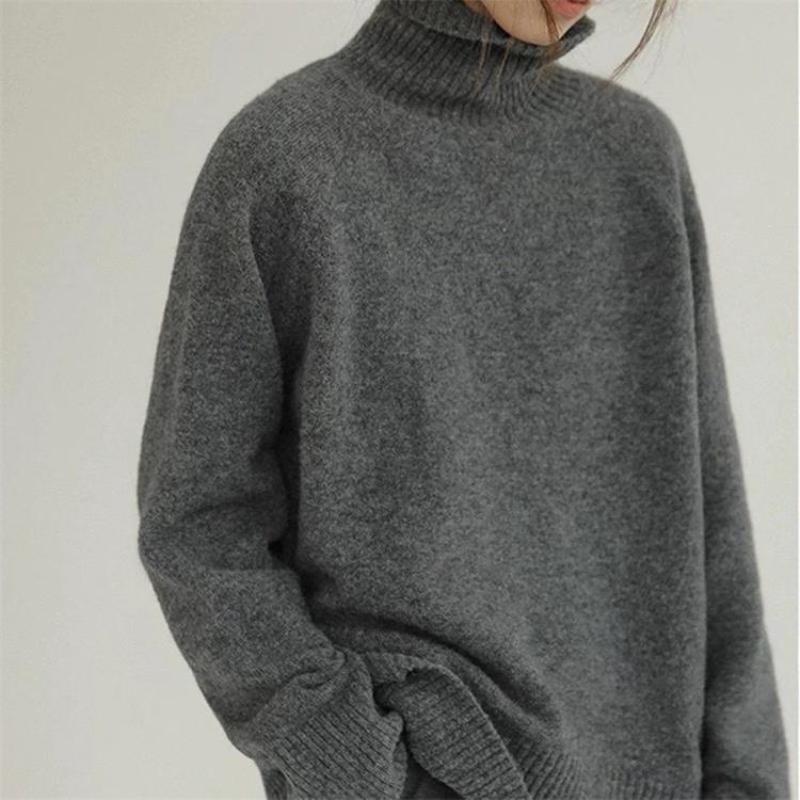 Cozy Turtleneck Sweater for Women – Elegant Loose Fit Knit