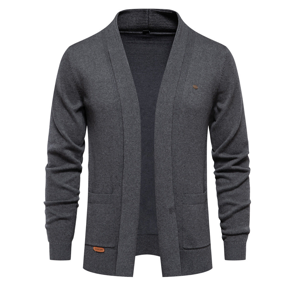 Men's Shawl Collar Cardigan with Pockets