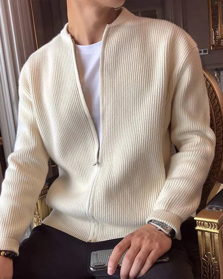 Men's Zip-Up Knit Cardigan
