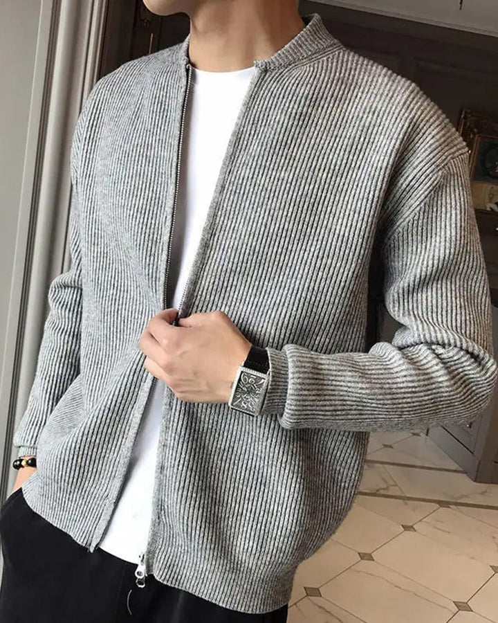 Men's Zip-Up Knit Cardigan