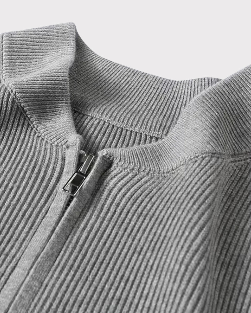 Men's Zip-Up Knit Cardigan