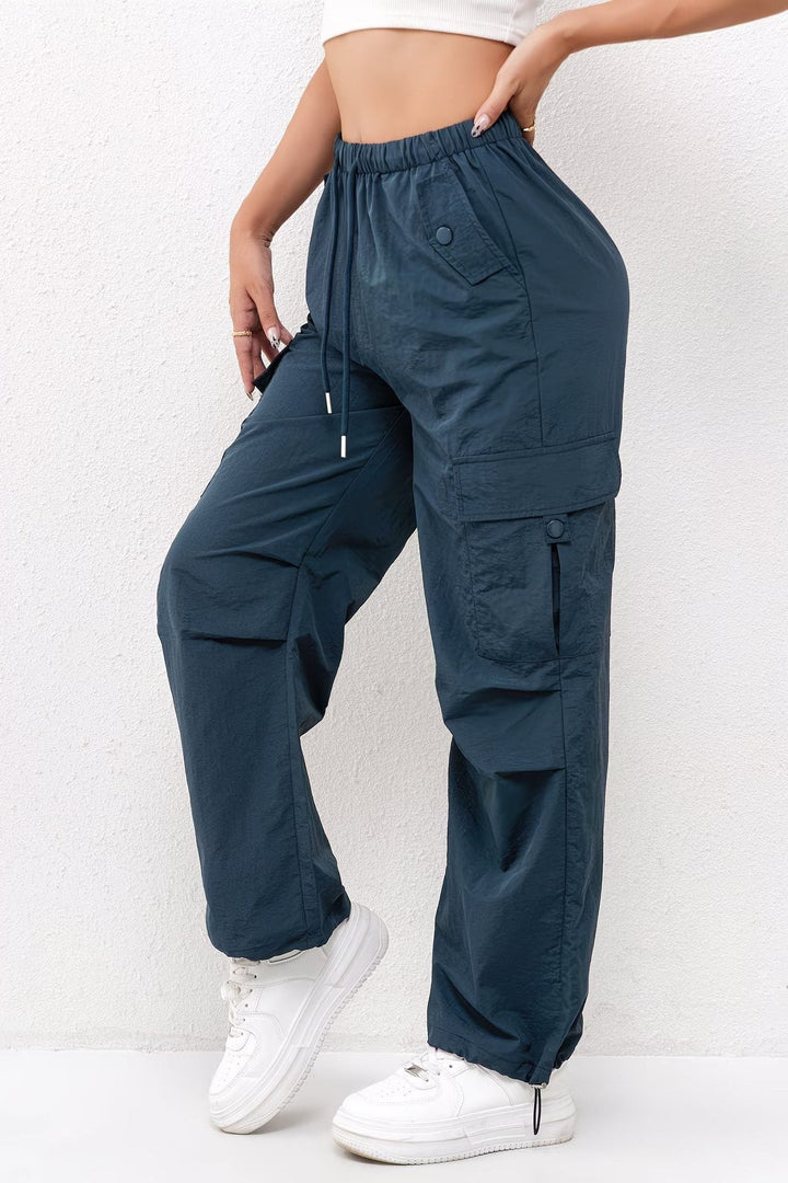 Cargo Parachute Pants with Wide Legs for Women