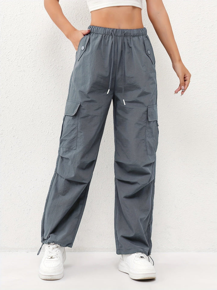 Cargo Parachute Pants with Wide Legs for Women