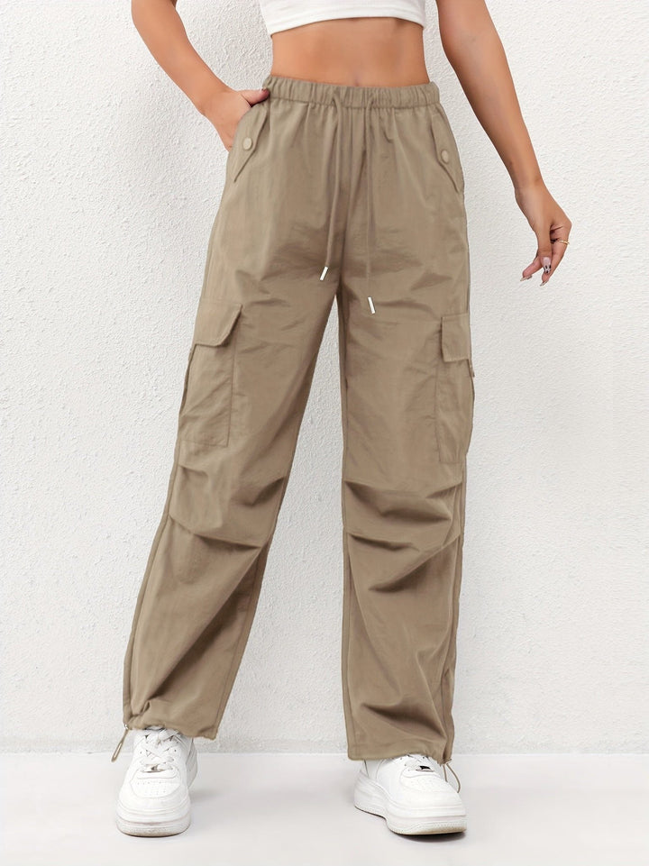 Cargo Parachute Pants with Wide Legs for Women