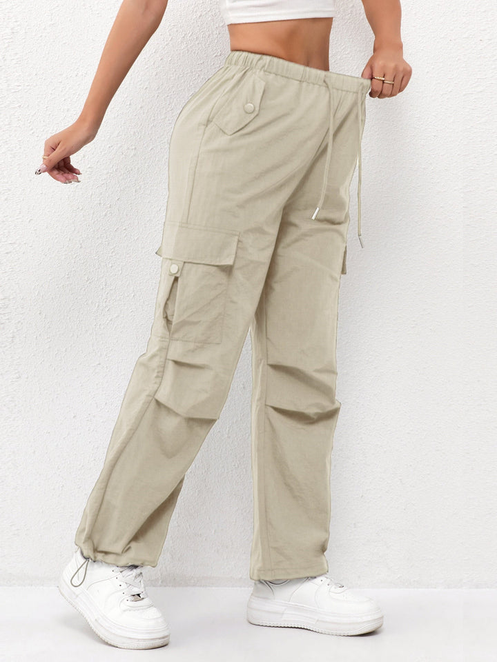 Cargo Parachute Pants with Wide Legs for Women