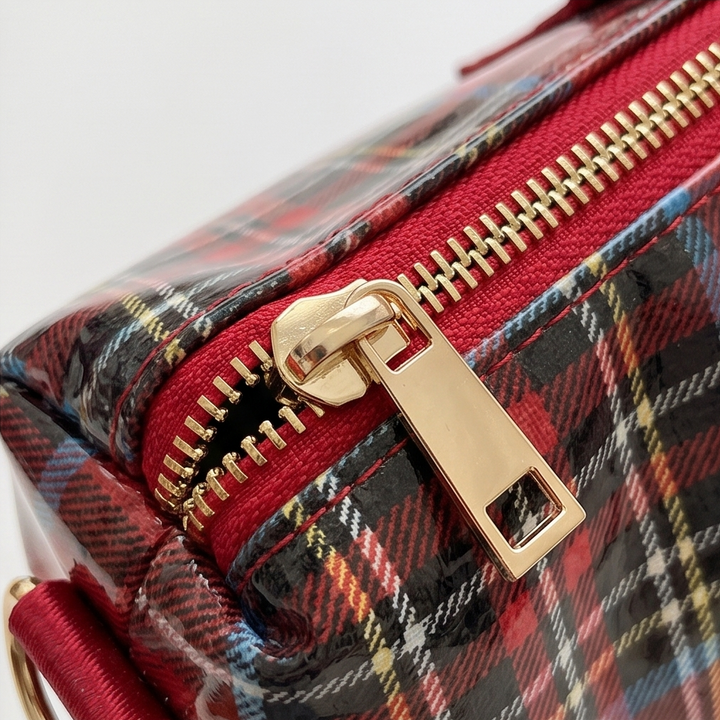 Carroway Glossy Checkered Tote Bag - Elena Harper