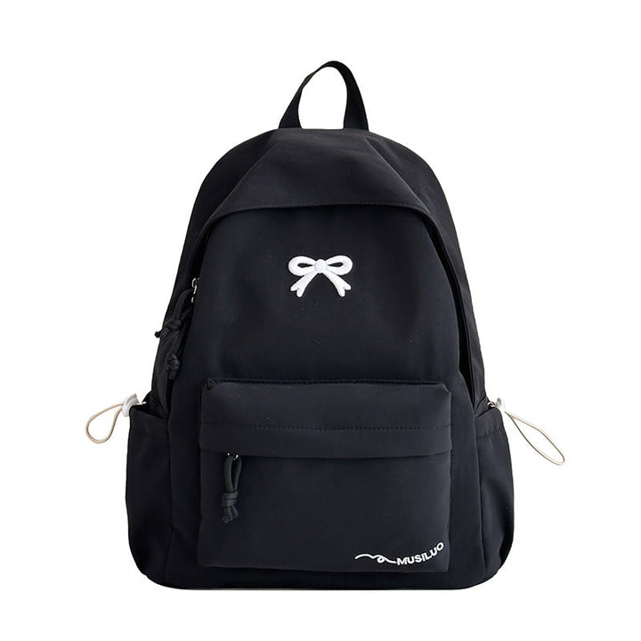 Casual School Backpack with Embossed Bow