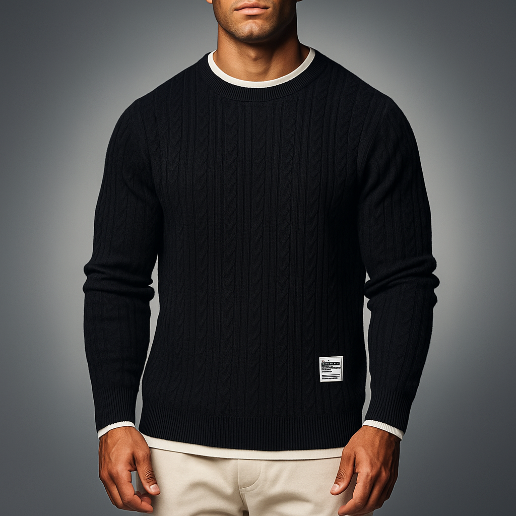 Gabriel | Premium Knitted Sweater Made of Merino Wool with Cable Knit