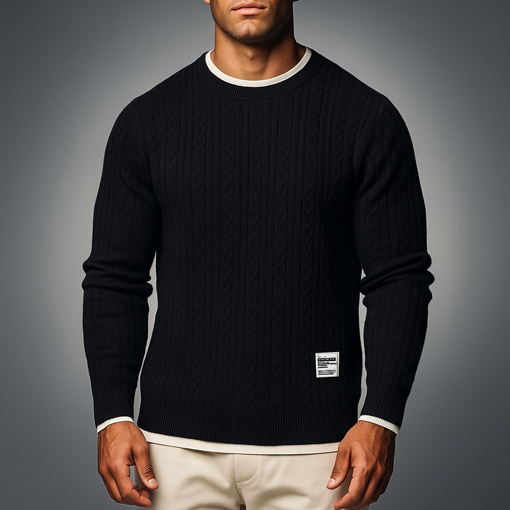 Gabriel | Premium Knitted Sweater Made of Merino Wool with Cable Knit