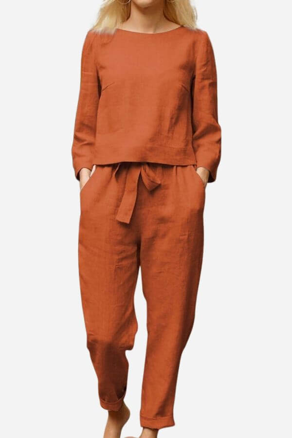 Long Sleeve Top & Slim-Fit Trousers, view 8 - Elena Harper