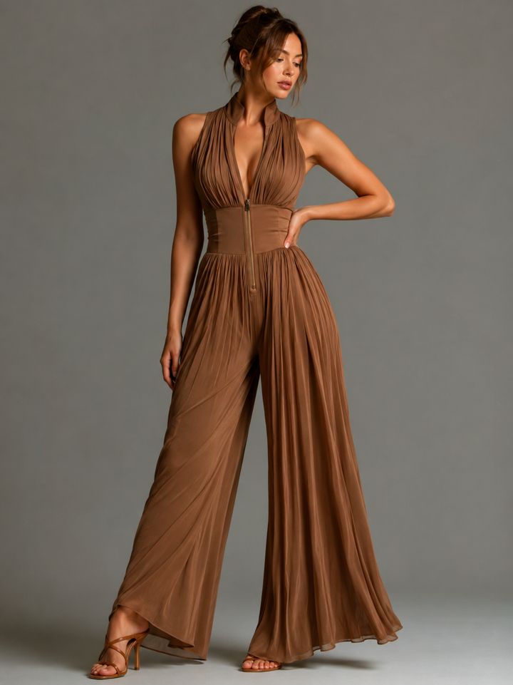 Nicole™ | Elegant Floral Chiffon Jumpsuit