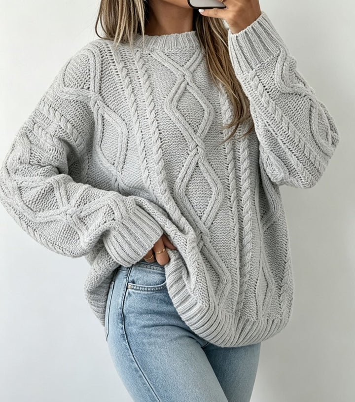 Women's Round Neck Loose Fit Sweater - Soft and Casual