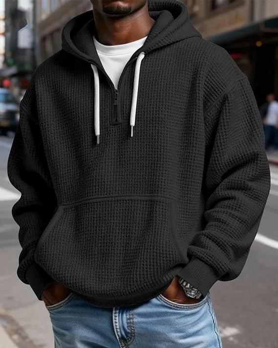 LAURENT MONACO | TEXTURED WAFFLE HOODIE FOR MEN