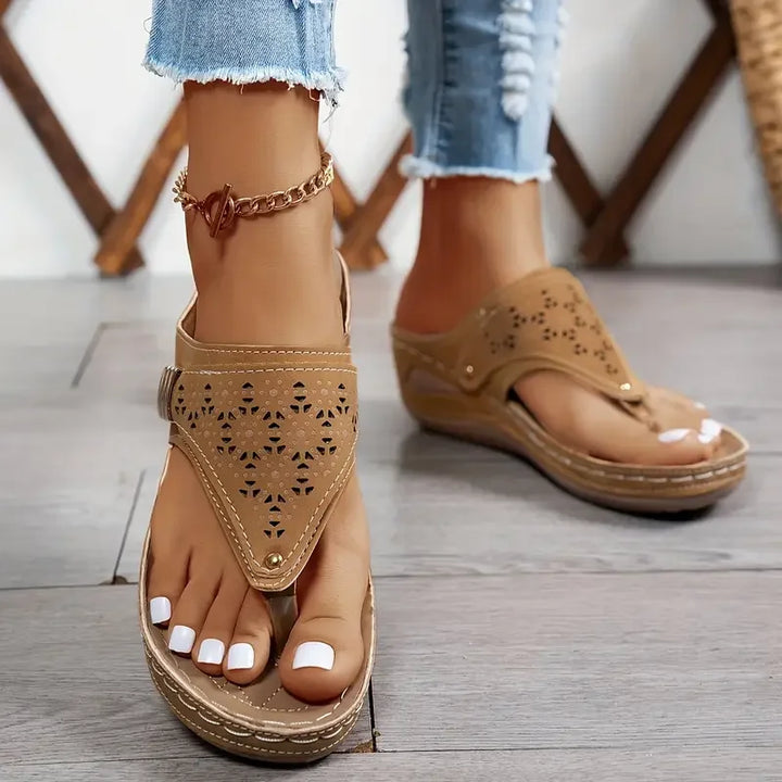 Anazza Comfortable Everyday Sandals with Wedge Heel - Elena Harper