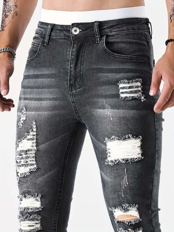 Men's Ripped Skinny Jeans, view 5 - Elena Harper