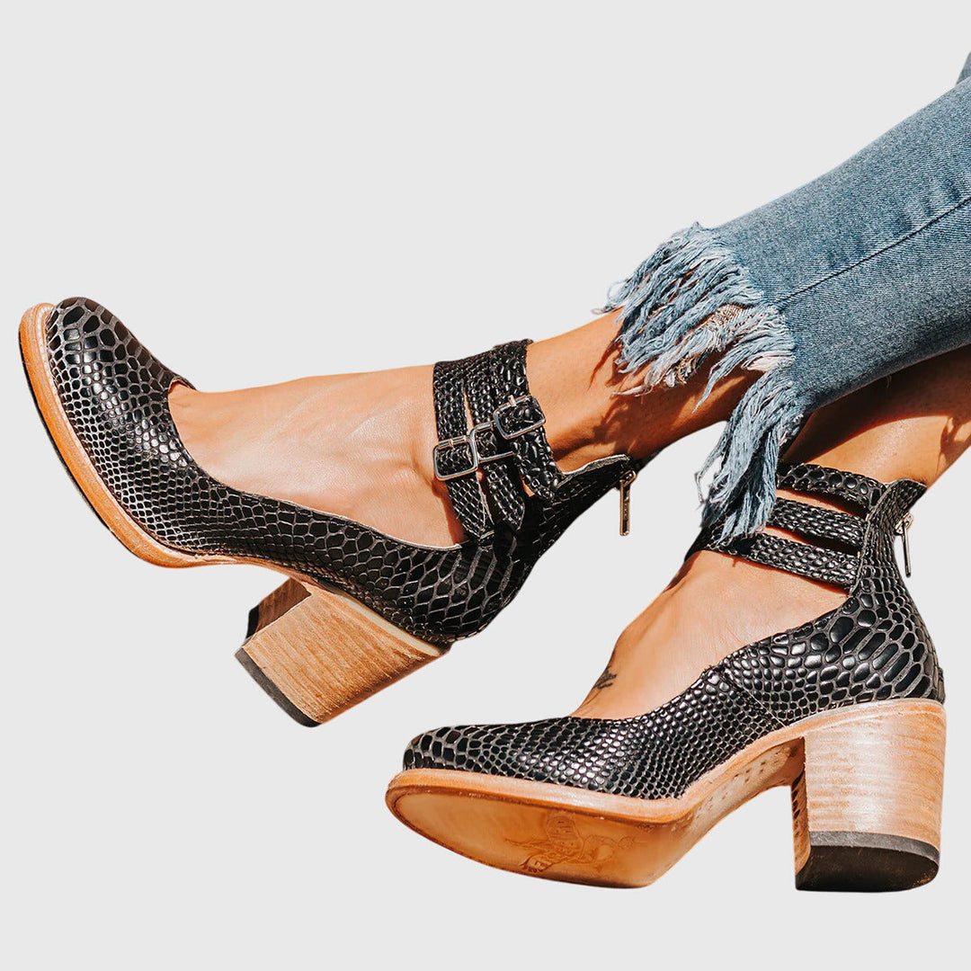 Nina - Women's Elegant Block Heel Pumps with Comfort Padding