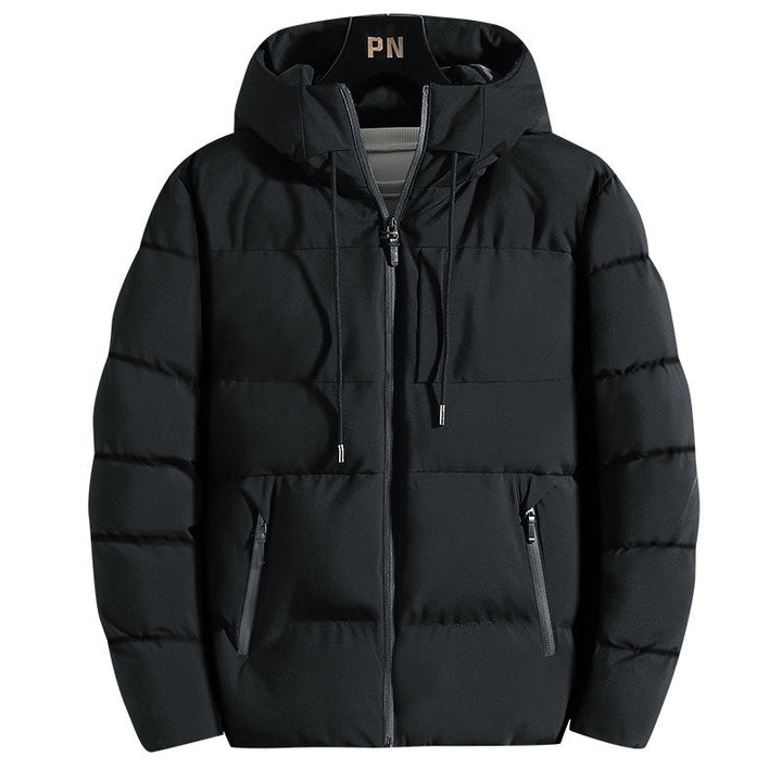 Men's Winter Padded Jacket with Hood and Down Insulation, view 4 - Elena Harper