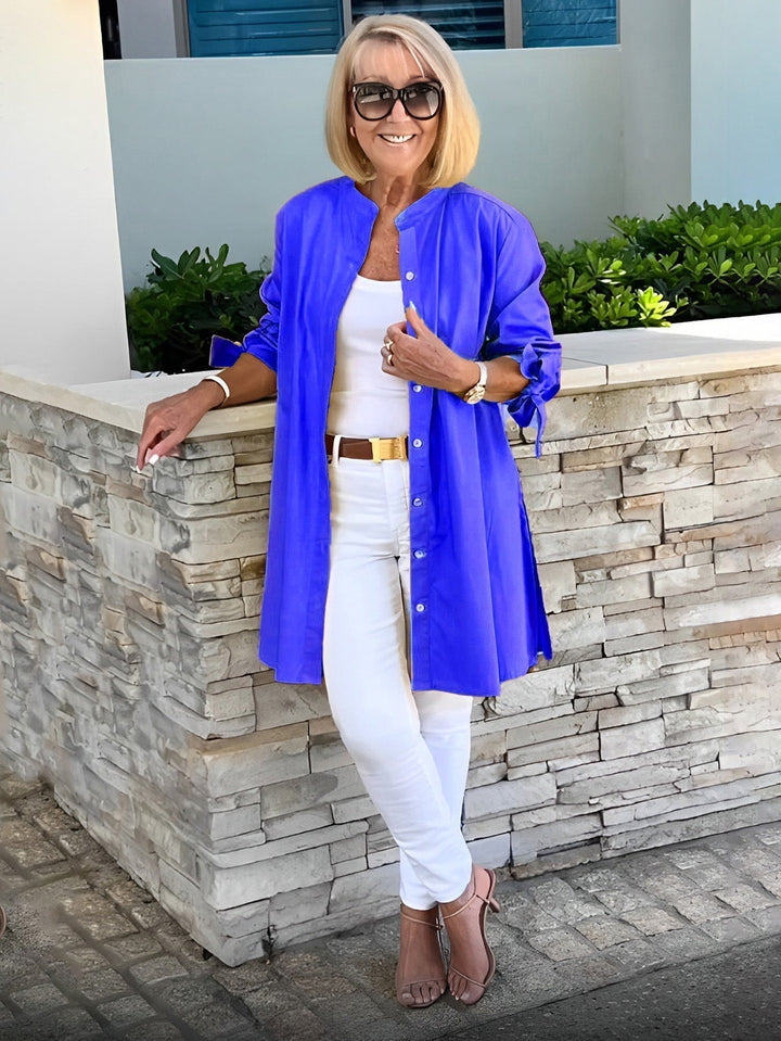 Liora™  |  Long Button-up Shirt Jacket