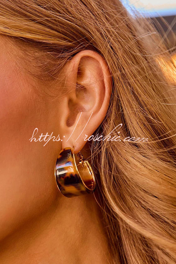 Leopard-print C-shaped Earrings