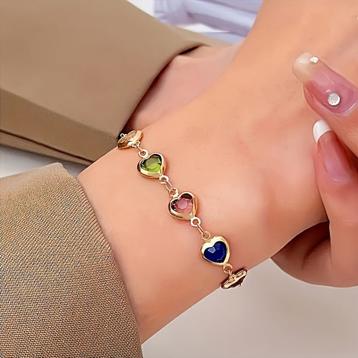 Gail Stylish Multicolor Heart Shape Bracelet, view 2 - Elena Harper