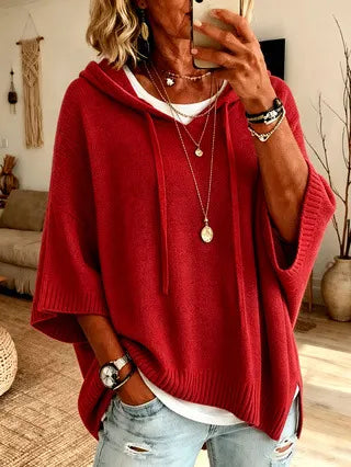 Oversized Soft Knit Hoodie for Women
