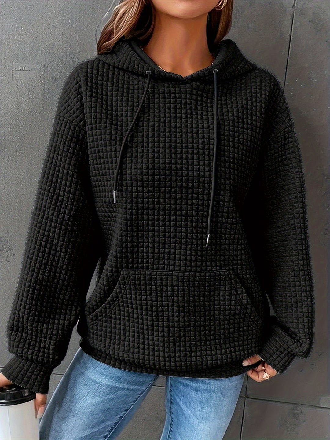 Serena Cozy Textured Hoodie, view 10 - Elena Harper
