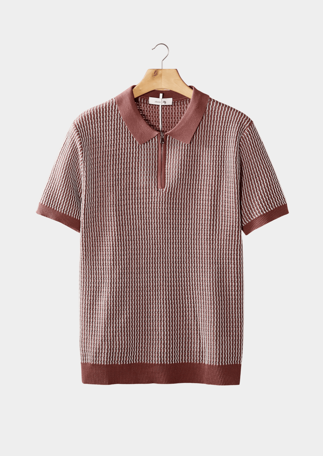 Emma & Rose Manhattan Henk™ Textured Zipper Polo shirt featuring a collared design and front zipper detail.
