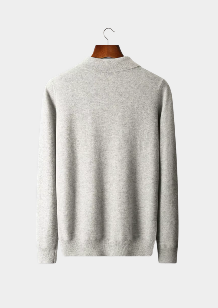 Emma & Rose wool half-zip knit polo — premium knitwear
