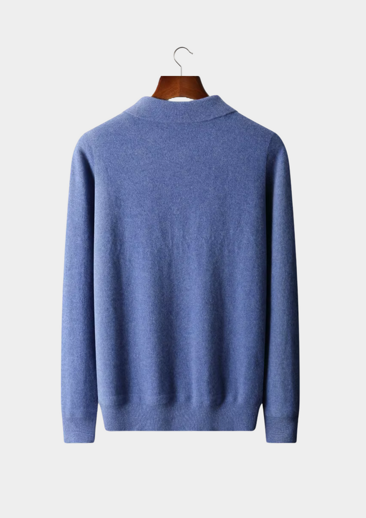 Emma & Rose wool half-zip knit polo — premium knitwear