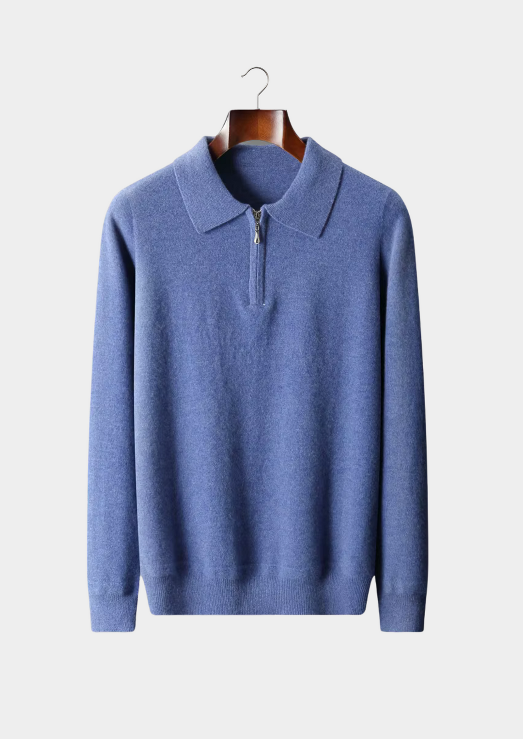Emma & Rose wool half-zip knit polo — premium knitwear