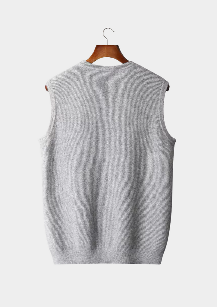 100% CASHMERE CREWNECK VEST
