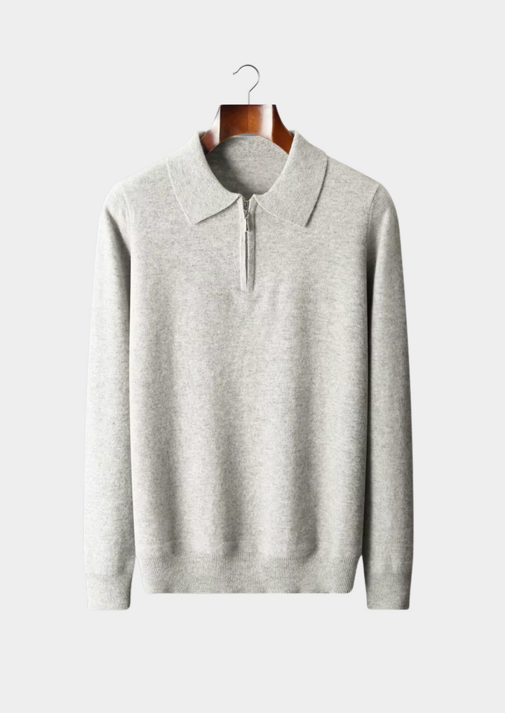 Emma & Rose wool half-zip knit polo — premium knitwear