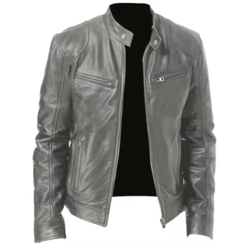 Joren™ | Timeless Leather Jacket with Zipper