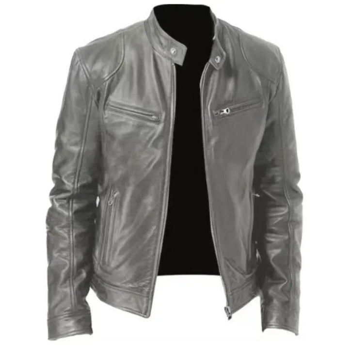 Joren™ | Timeless Leather Jacket with Zipper