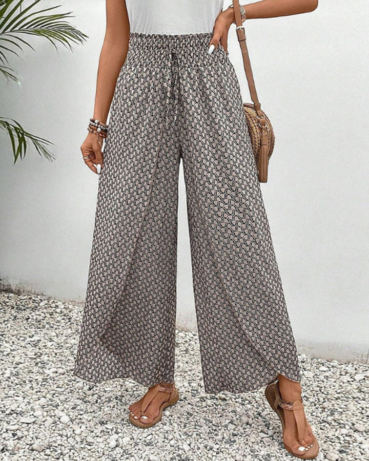 Geometric Print Trousers for Women - Elena Harper
