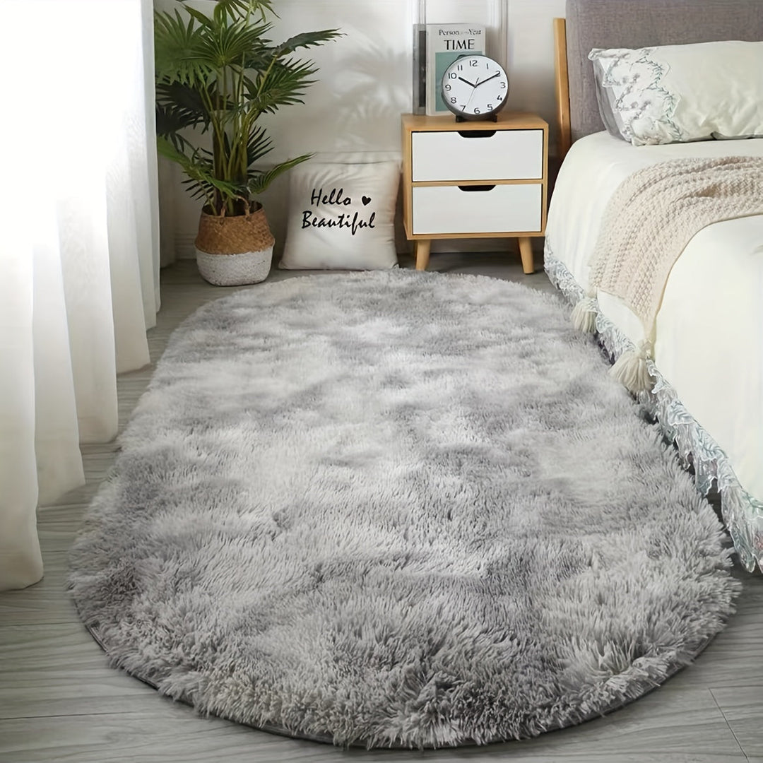 Oval Plush Rug – Soft Rug and Style for Bedroom and Living Room Décor